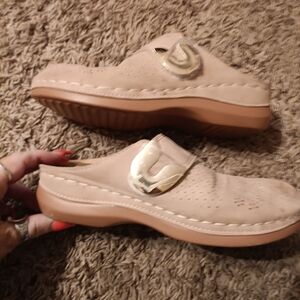 Beige Slip-On Women's Shoes